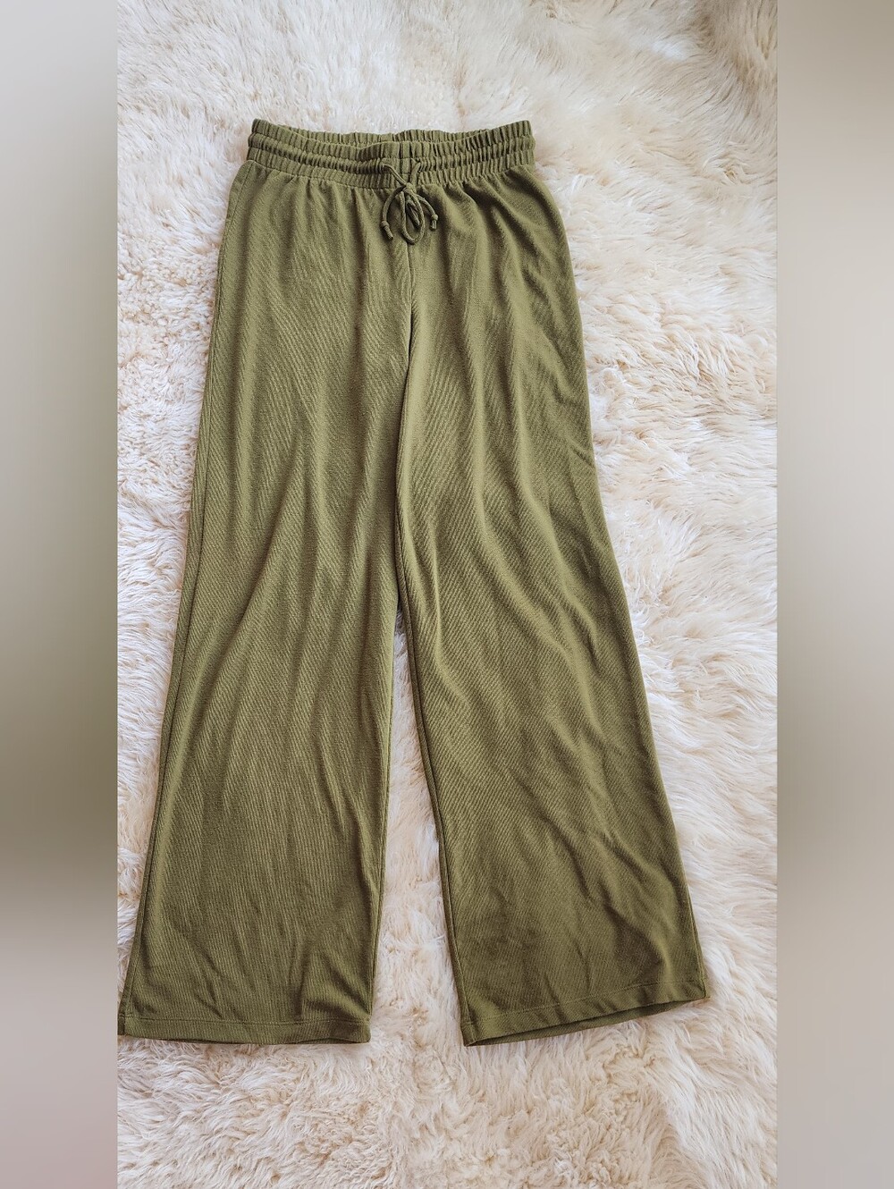 Babaton Olive Drawstring Wide-Leg Pants